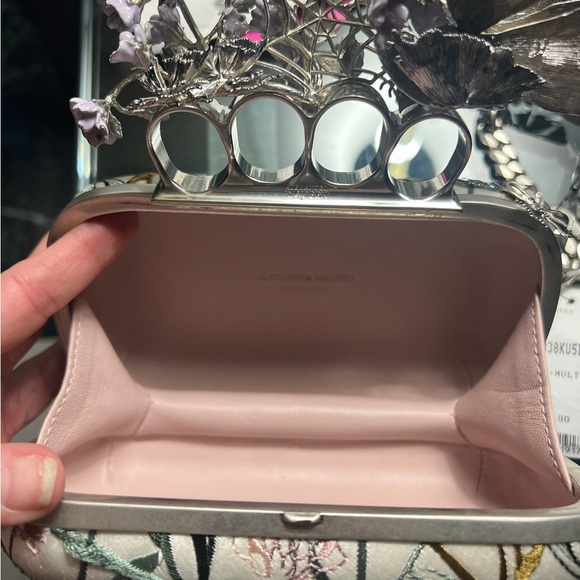 Authentic Alexander McQueen floral embroidery knuckle box clutch - Picture 3 of 14